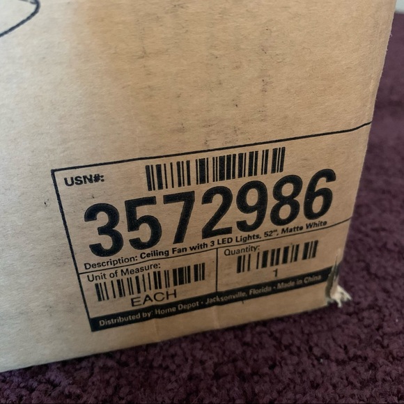 NEW 5 Blade White Ceiling Fan - Picture 7 of 7